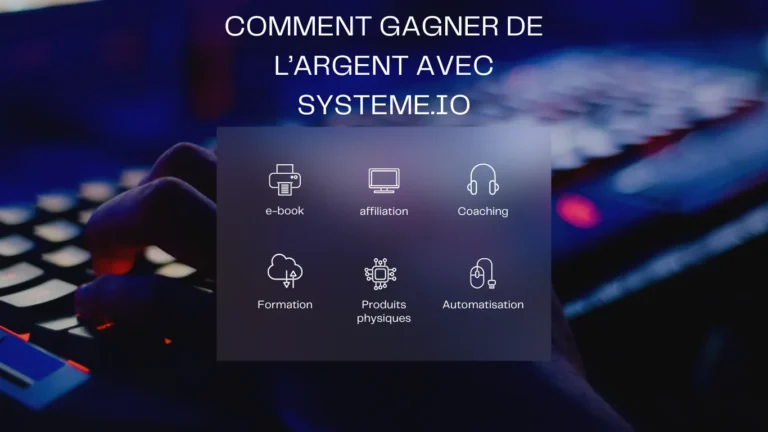 icônes des différentes façon de gagner de l'argent avec système.io